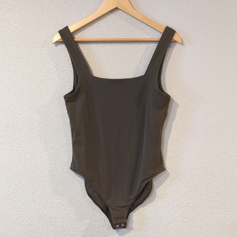 Old Navy Classic Square Neck Olive Green Bodysuit Size M